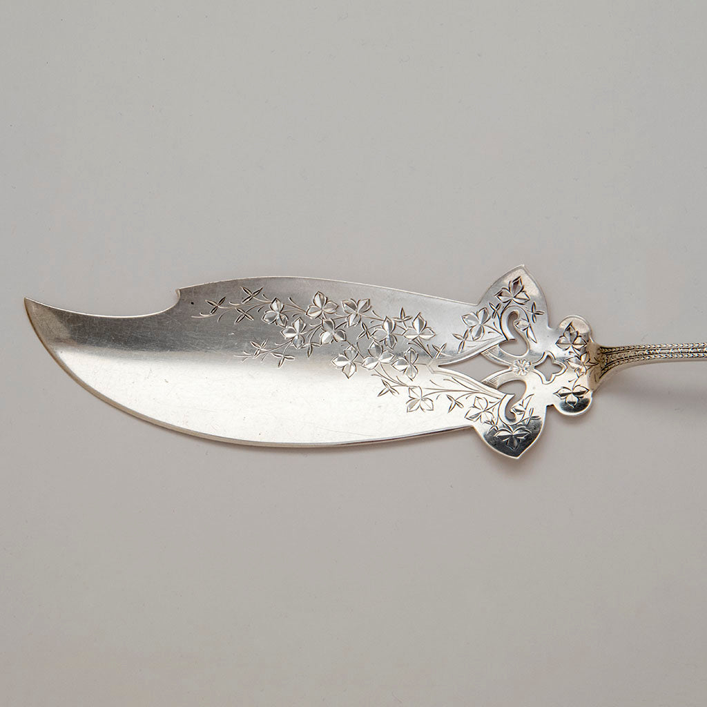 Blade to Whiting Laureate Pattern Antique Sterling Silver Fish Server, NYC, c. 1880