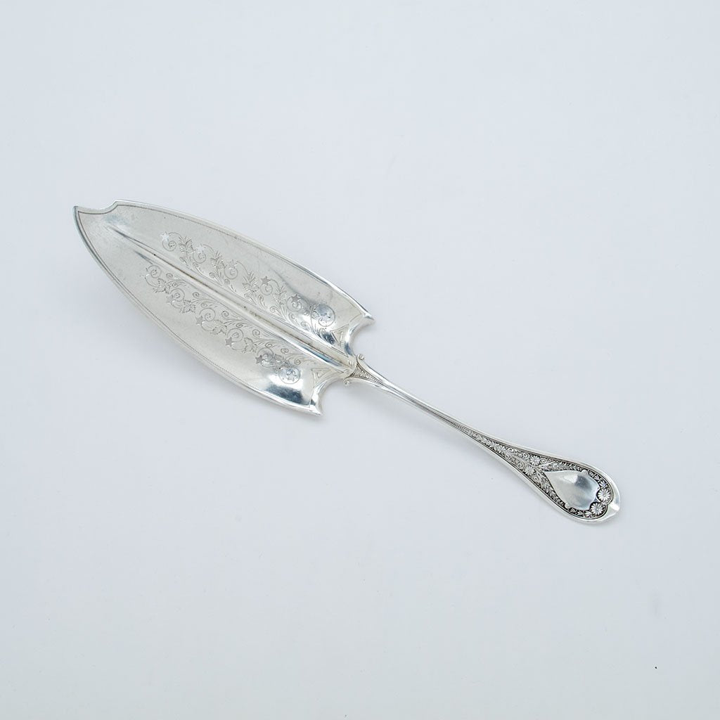 Wood and Hughes 'Marguerite' Pattern Antique Sterling Cake Server, NYC, NY, c. 1879