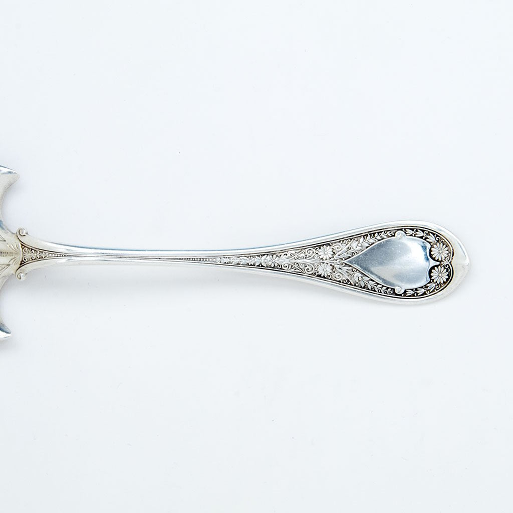 Handle to Wood and Hughes &#39;Marguerite&#39; Pattern Antique Sterling Cake Server, NYC, NY, c. 1879