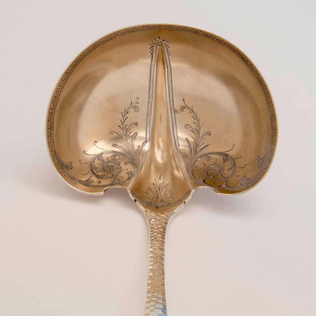 Bowl of Schulz and Fischer Antique Sterling Silver Soup Ladle, San Francisco, CA, c. 1880s