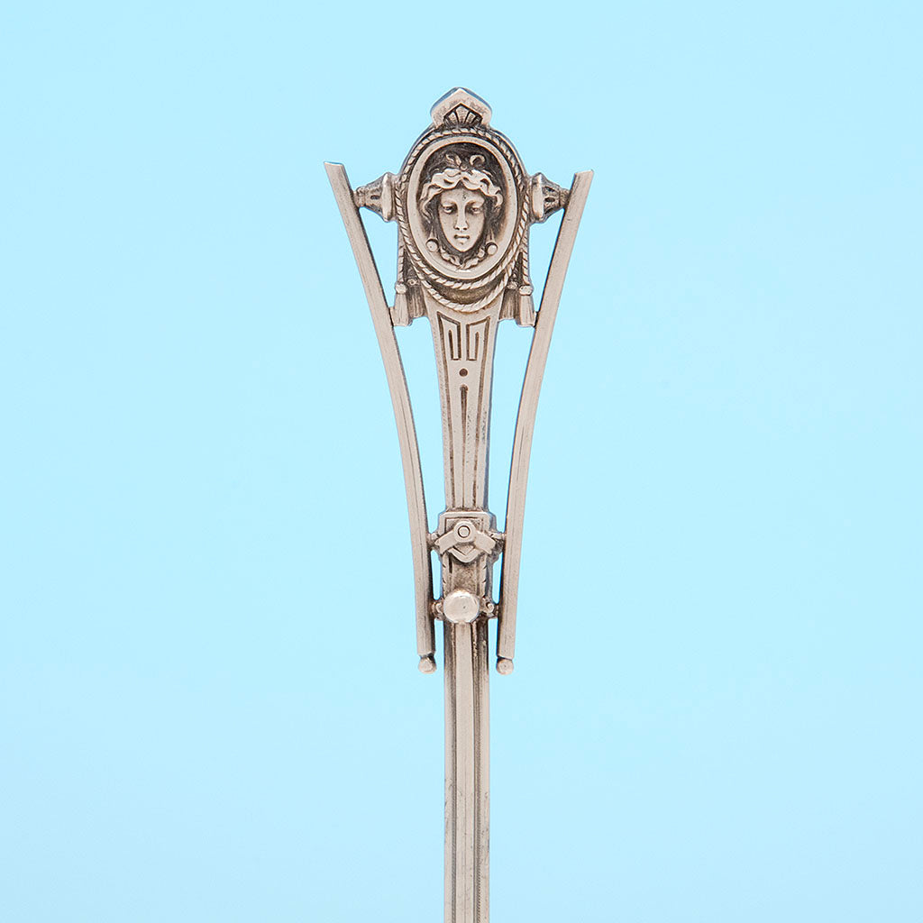 Handle to Wood and Hughes &#39;Medallion&#39; Pattern Antique Sterling Fish Serving Set, NYC, c. 1870
