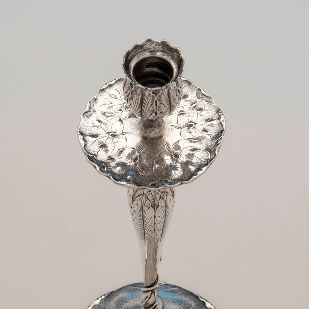 Socle to Shreve &amp; Co Lily Pad Antique Sterling Silver Suite, San Francisco, CA, c. 1905