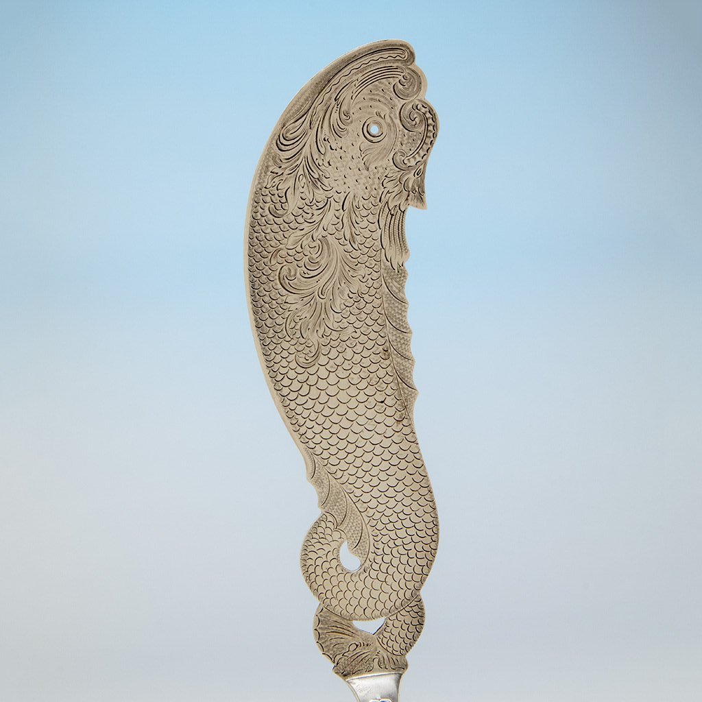 Fish of J E. Caldwell Antique Sterling Silver Fish Server, Philadelphia, c. 1860&#39;s