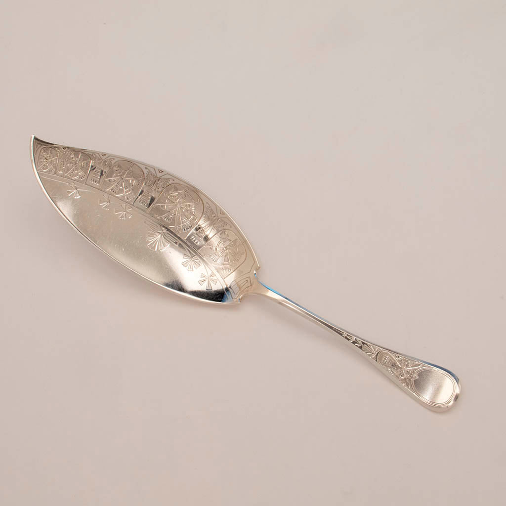 Tiffany 'Antique Engraved' Pattern Sterling Ice Cream Slice, NYC, 1870-75