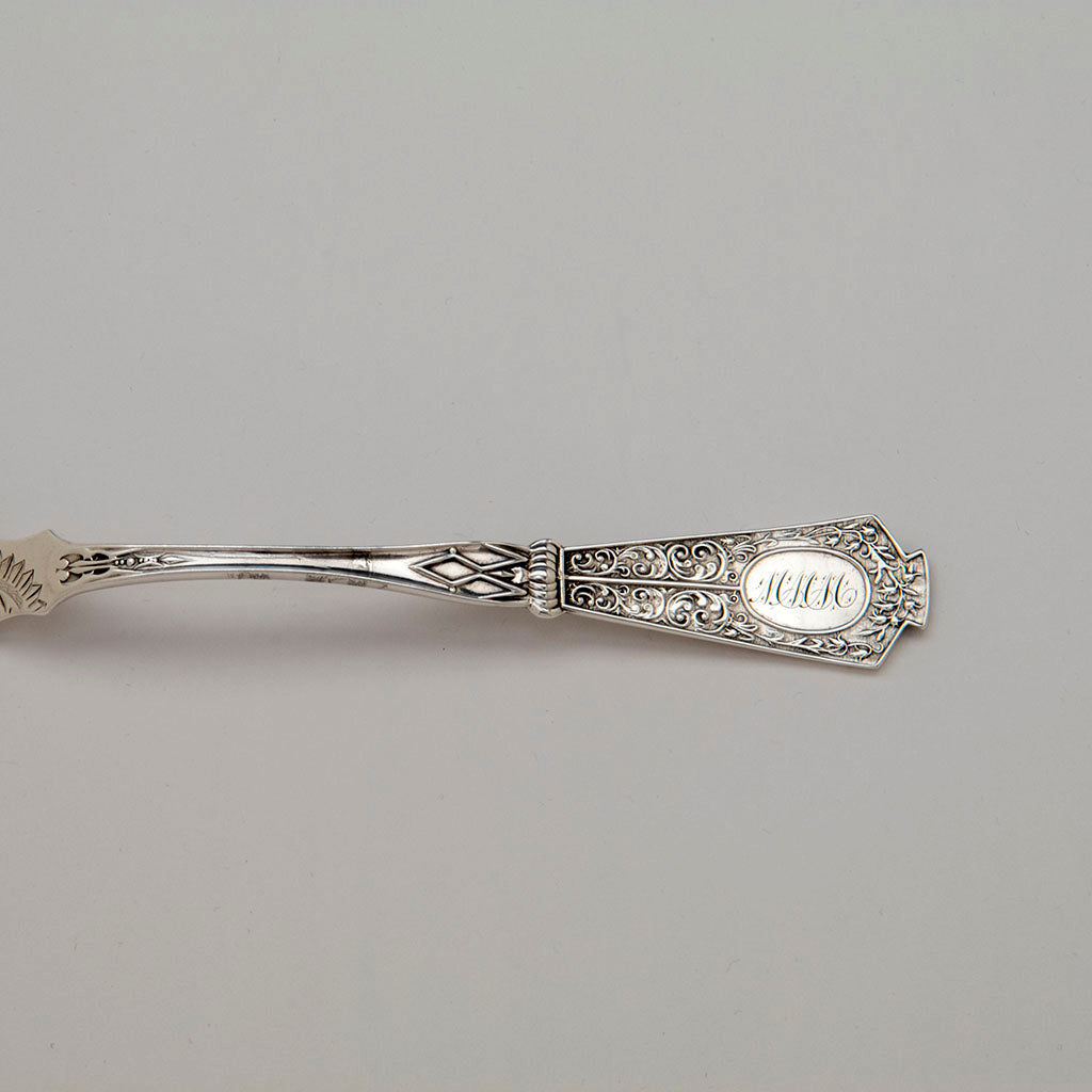 Handle to Joseph Seymour &amp; Son Duchess Pattern Sterling Serving Fork, Syracuse, NY, c. 1880