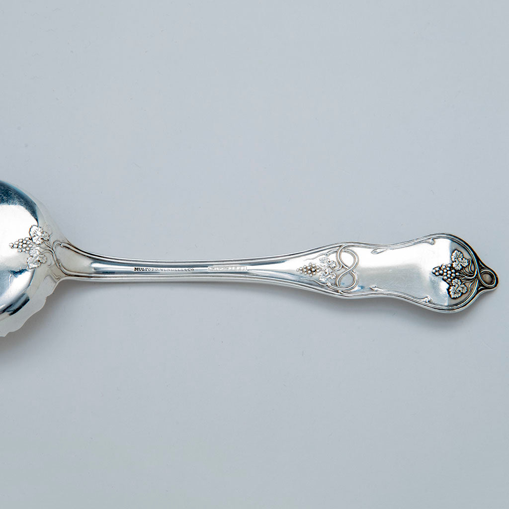 Reverse of Michael Gibney Antique Coin Silver &#39;Grape&#39; of &#39;Vintage&#39; Pattern Pastry Server, NYC, c. 1855