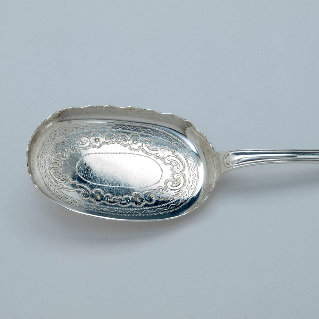 Bowl of Michael Gibney Antique Coin Silver &#39;Grape&#39; of &#39;Vintage&#39; Pattern Pastry Server, NYC, c. 1855