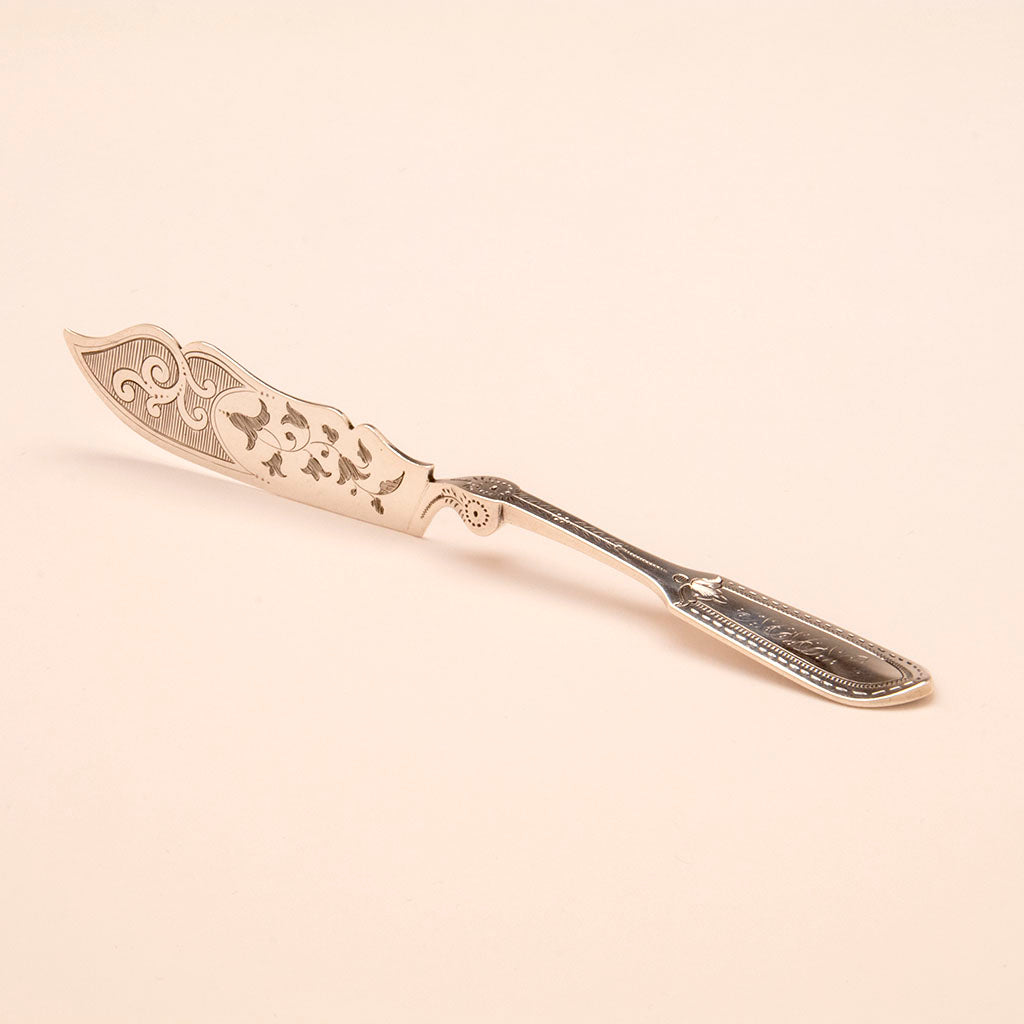 Coles, Albert Antique Coin Silver Master Butter Knife, NYC, c. 1860's