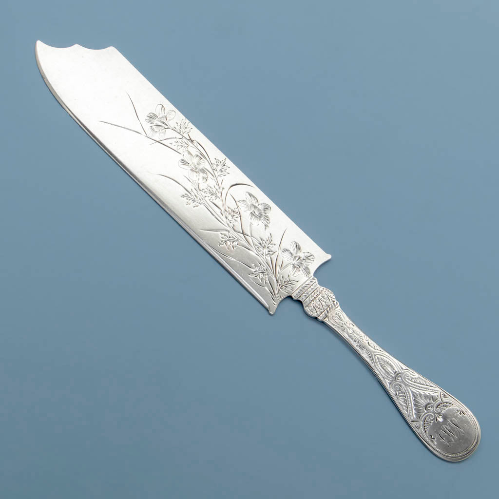 Farrington &amp; Hunnewell Antique Coin Silver Ice Cream Slice, Boston, c. 1860s