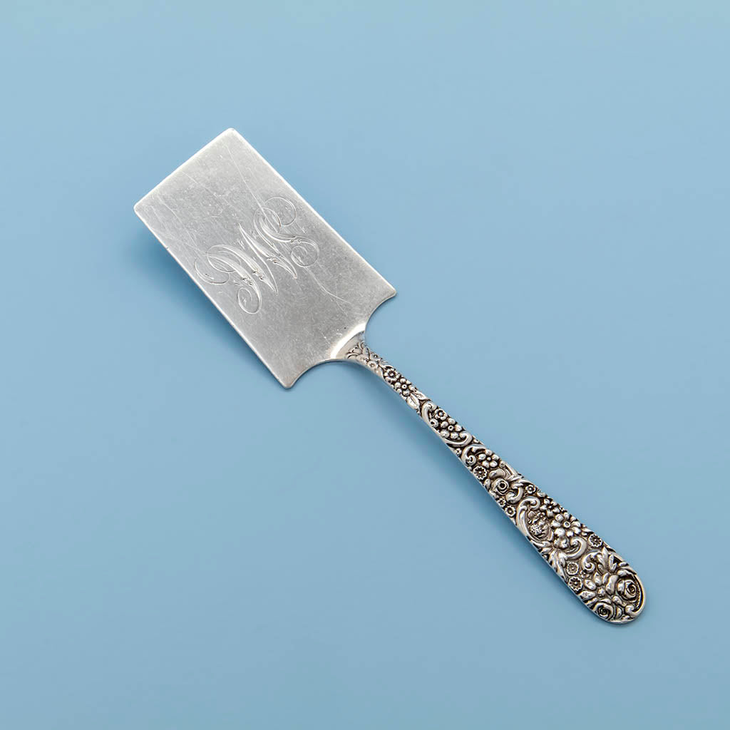 Jacobi & Jenkins Antique Sterling Silver Repoussé Waffle Server, Baltimore, MD, 1894-1908