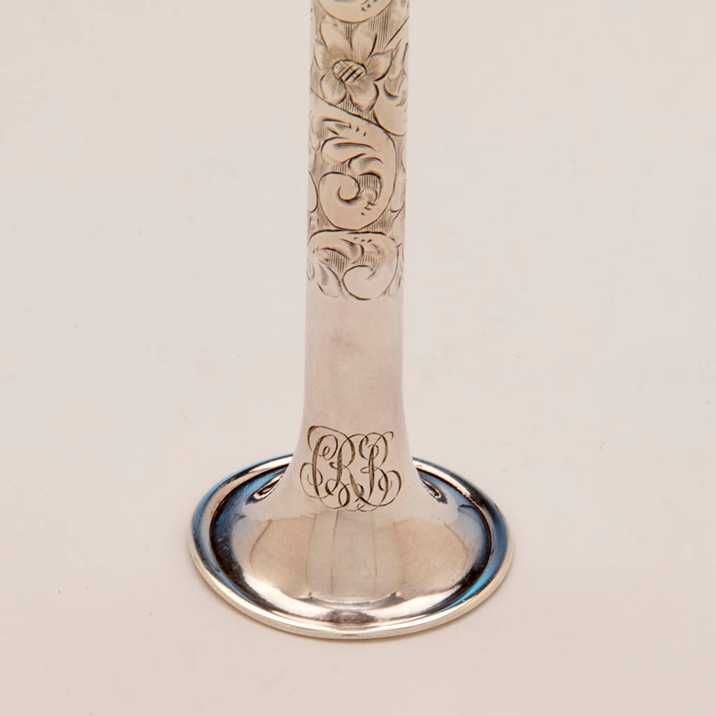 Monogram on Tiffany &amp; Co./ Bailey, Banks and Biddle Antique Sterling Silver Horn, Philadelphia, PA, c. 1880