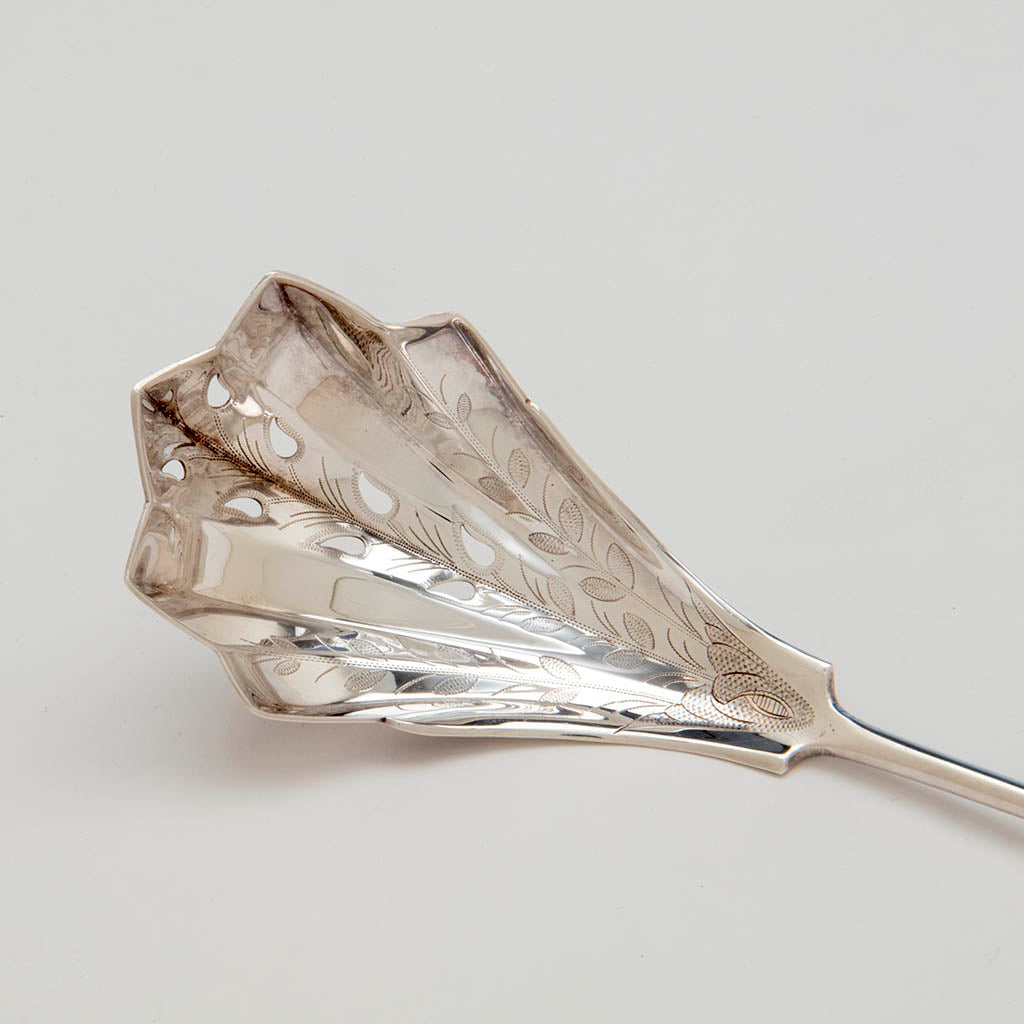 Bowl to Gorham Antique Coin Silver Figural Ice Spoon, Providence, RI, c. 1870