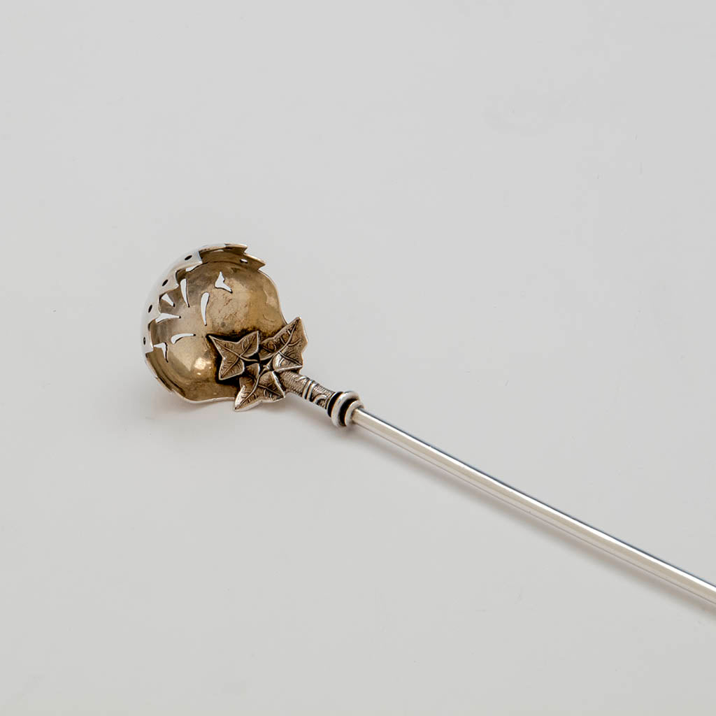 Gorham Antique Sterling Silver Figural Long-handled Olive Server, Providence, Ri, c. 1870