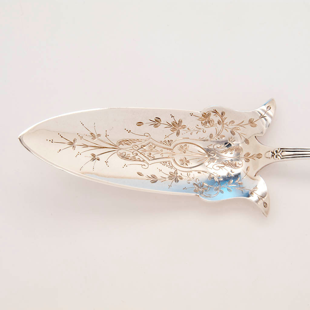 Blade to Shiebler &#39;Diamond&#39; Pattern Antique Sterling Jelly Knife, NYC, mid 1870&#39;s