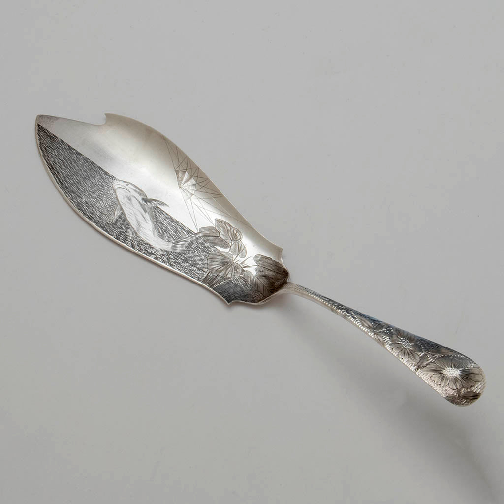 Caldwell, JE &amp; Co Antique Sterling Fish Server, Philadelphia, PA, 1883