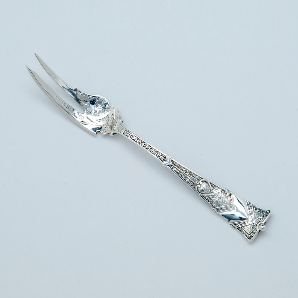 Shiebler 'Amaryllis' Pattern Sterling Lobster Fork, NYC, c. 1880