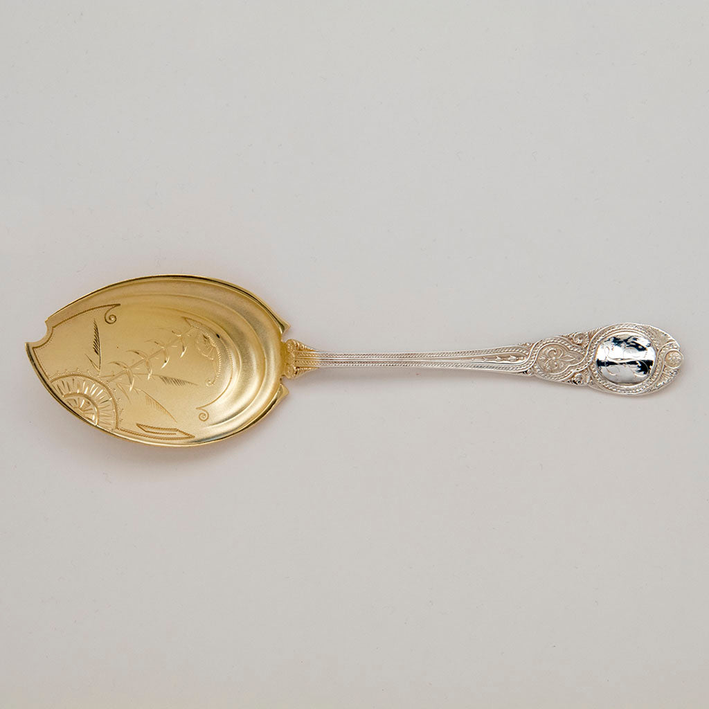 Server to John Wendt &#39;Moresque&#39; Pattern Antique Sterling Silver Jelly Set, NYC, c. 1870&#39;s