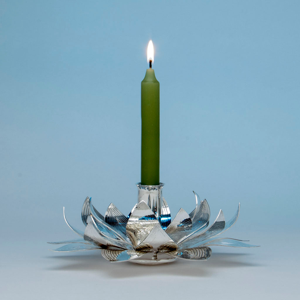 Henry Petzal Modern Sterling Silver Candle Holder, Lenox, MA, 1979
