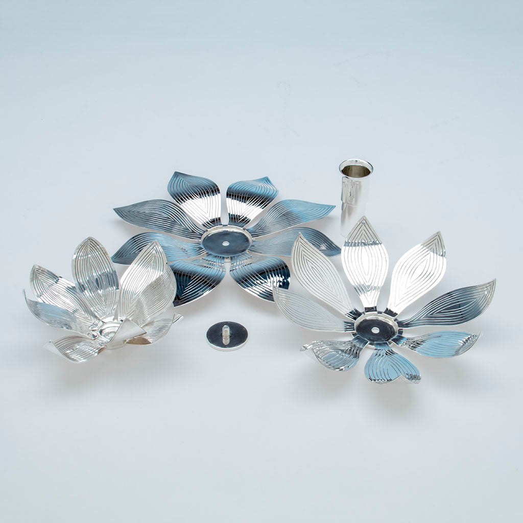 Henry Petzal Modern Sterling Silver Candle Holder, Lenox, MA, 1979