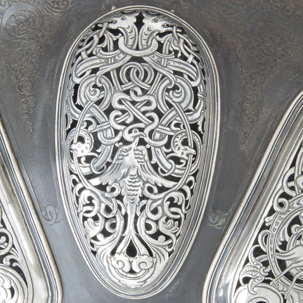 Pierced foot with dragons and phoenix