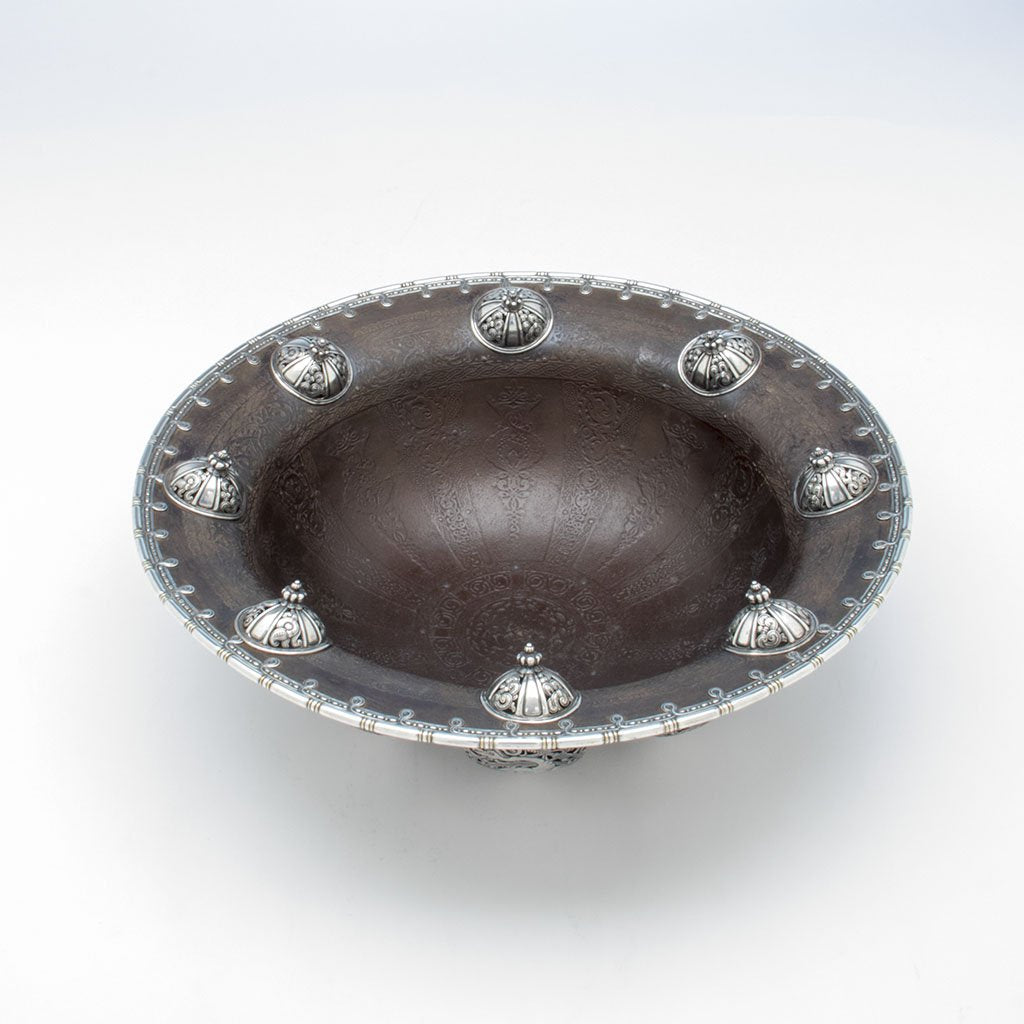 Tiffany &amp; Co. Columbian Exposition: &quot;Viking Punch-Bowl,&quot; Antique Iron, Silver and Gold, , NYC, 1893