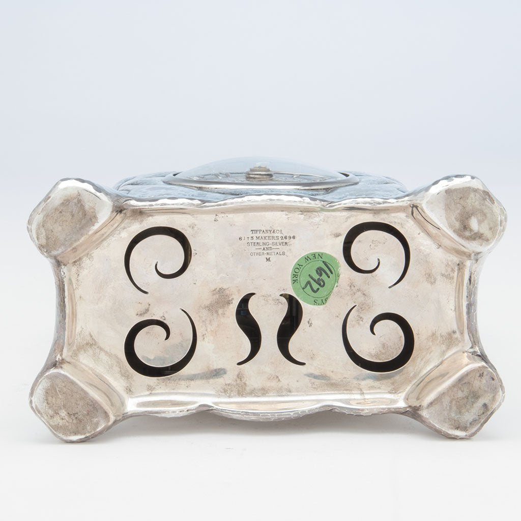 Underside of Tiffany &amp; Co. Antique Sterling &amp; Mokume Mantle Clock, NYC, NY, c. 1880