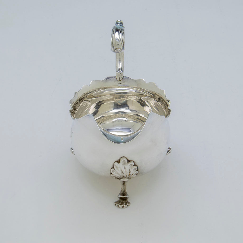 Front of Thomas Fletcher Antique Coin Silver Sauce Boat, Philadelphia, PA, c. 1830
