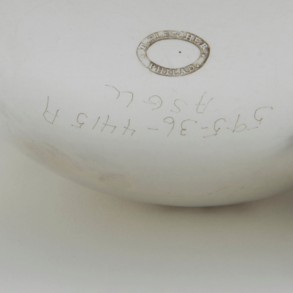 Marks on Thomas Fletcher Antique Coin Silver Sauce Boat, Philadelphia, PA, c. 1830