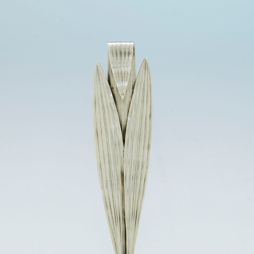 Handle of Shiebler Antique Sterling Silver Nautical Sardine Serving Fork, NYC, NY, c. 1880s