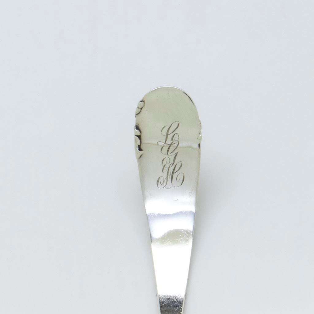 Frank Smith Antique Sterling Silver Grapevine Punch Ladle, Gardner, MA, c. 1900