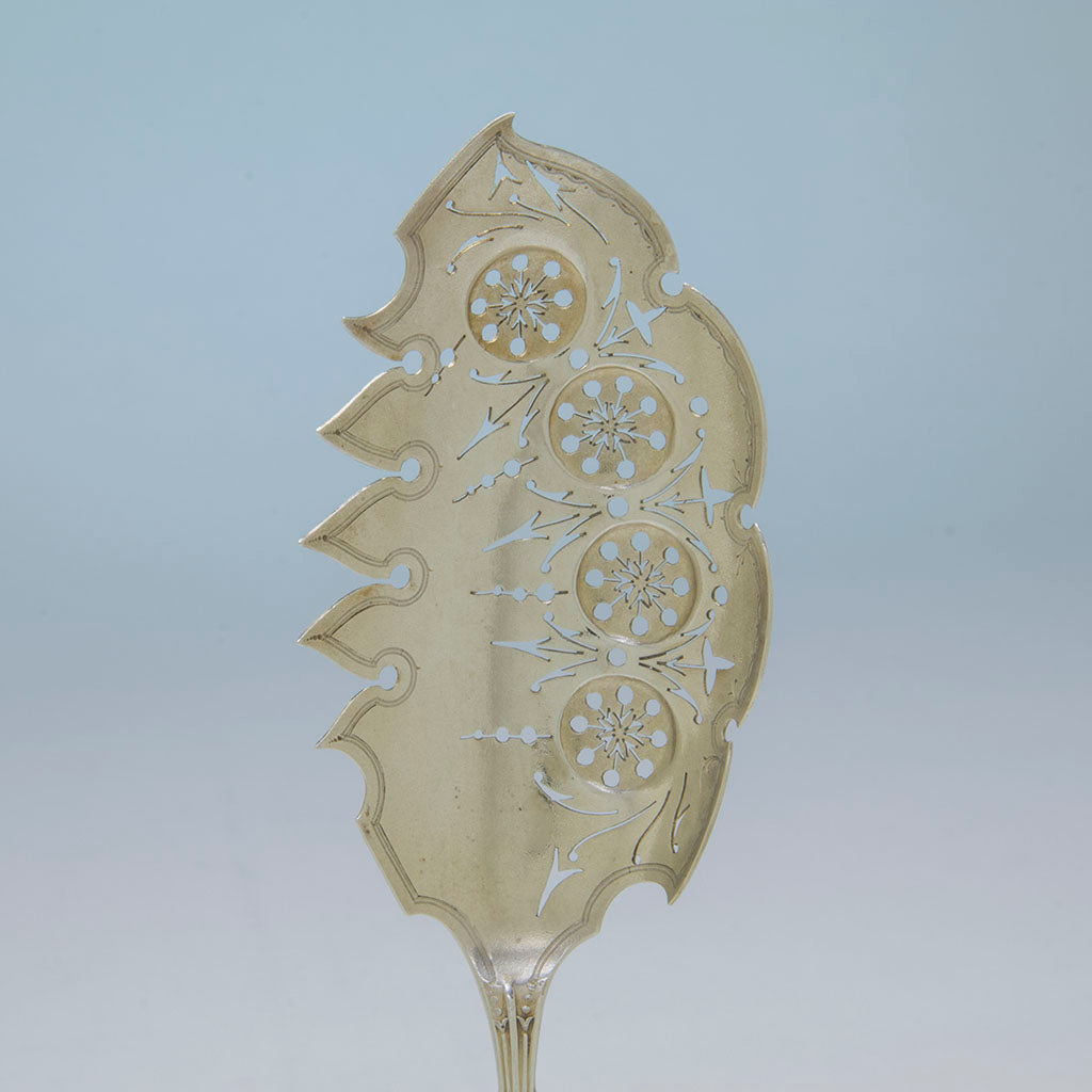 Pierced blade of Gorham Antique Sterling Silver &#39;Louis XIV&#39; Pattern Pasta Server, Providence, RI, c. 1870