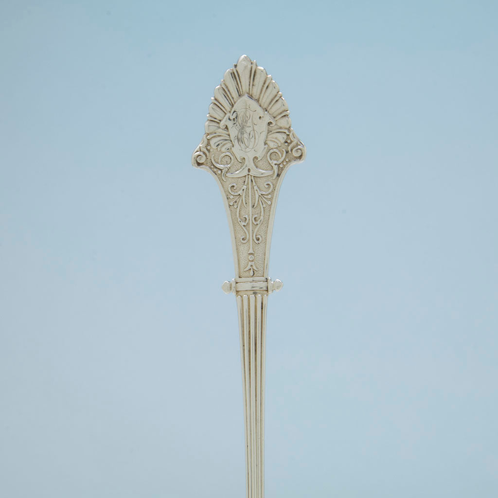 Handle to Gorham Antique Sterling Silver &#39;Louis XIV&#39; Pattern Pasta Server, Providence, RI, c. 1870