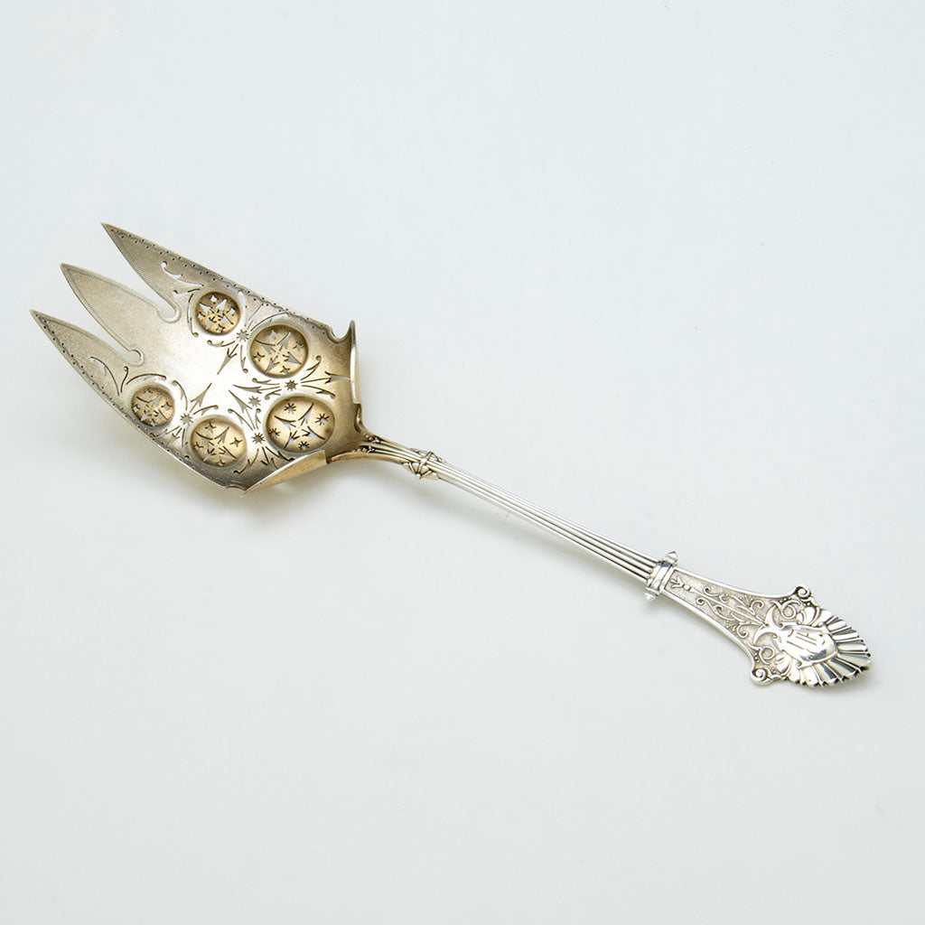 Gorham Antique Sterling Silver &#39;Louis XIV&#39; Pattern Serving Fork, Providence, RI, c. 1870