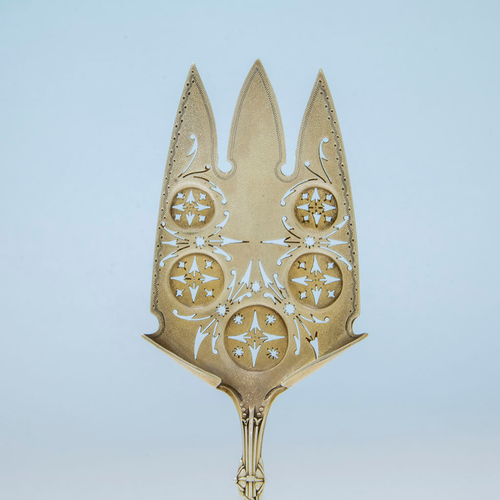 Pieicing on Gorham Antique Sterling Silver &#39;Louis XIV&#39; Pattern Serving Fork, Providence, RI, c. 1870