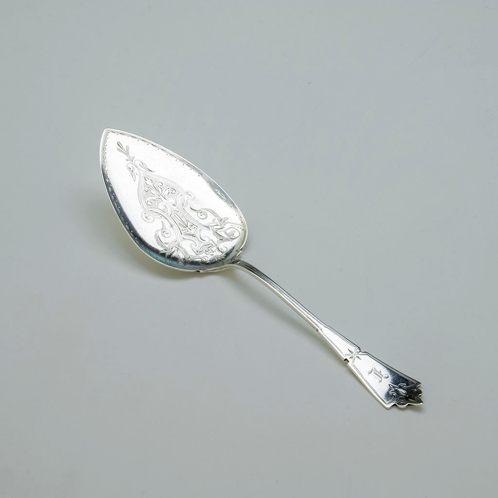 Newell Harding &amp; Co Antique Coin Silver Pie Server, Boston, MA, 1870