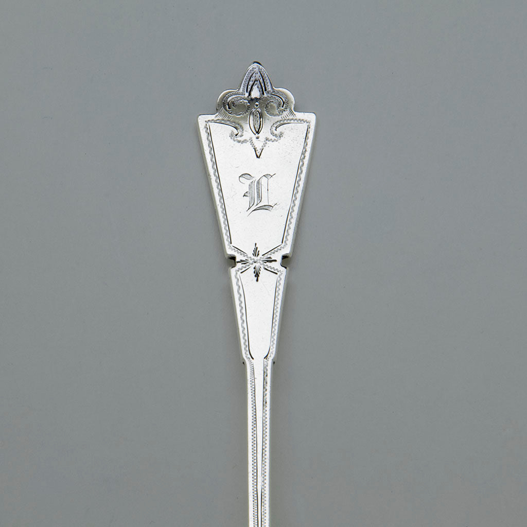 Handle to Newell Harding &amp; Co Antique Coin Silver Pie Server, Boston, MA, 1870