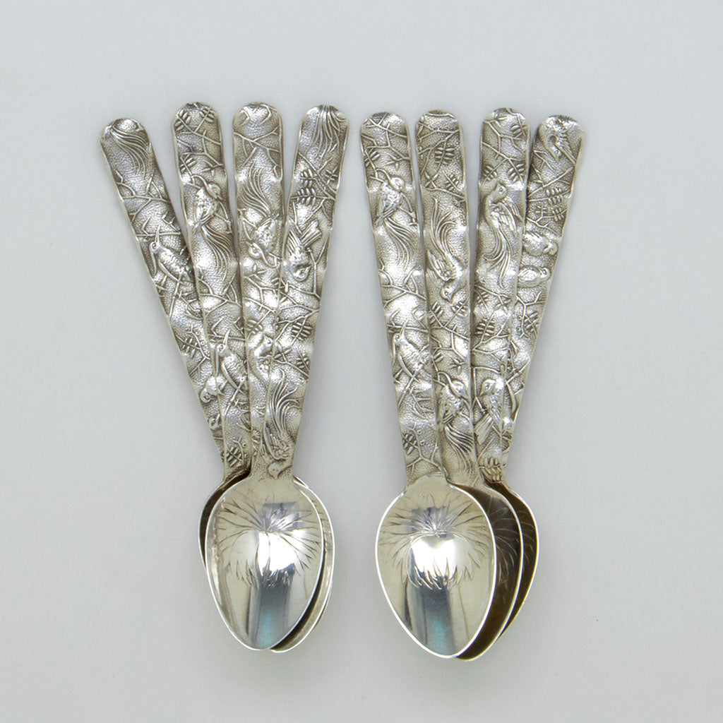 Whiting Antique Aesthetic Movement Coffee Spoons, set of 8, NYC, NY, c. 1880