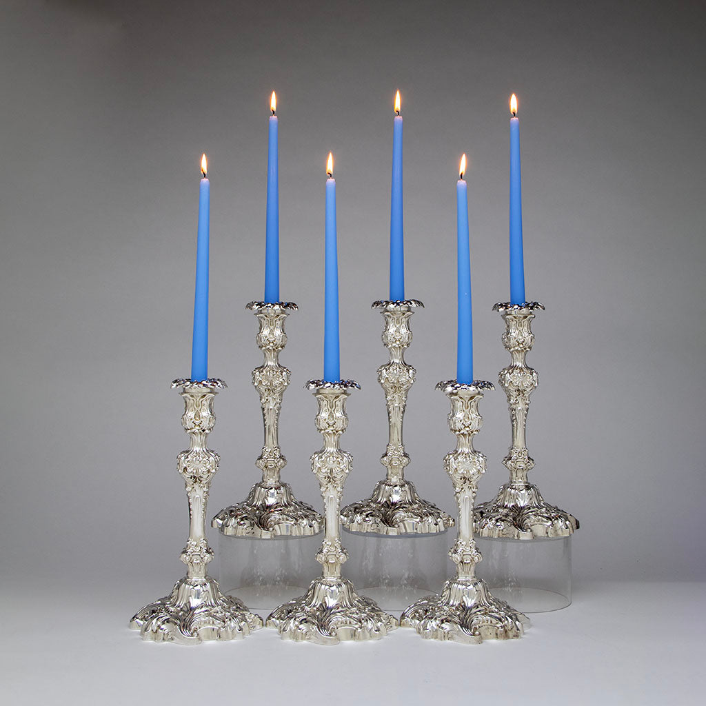 Howard & Co Antique Sterling Silver Candlesticks, New York City, NY, 1904, set of 6
