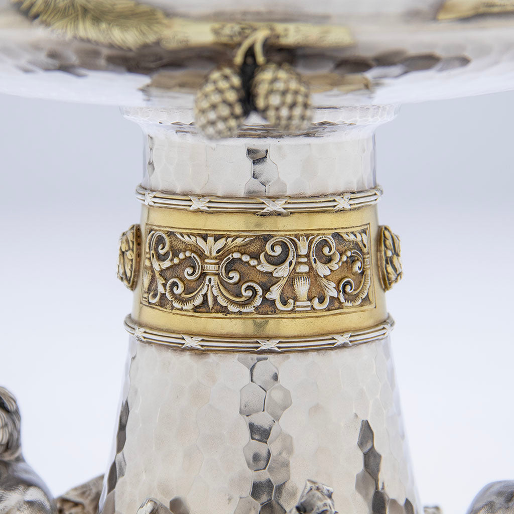 Band on Tiffany &amp; Co. Antique Sterling Silver Figural Ice Bowl, New York City, NY, 1877