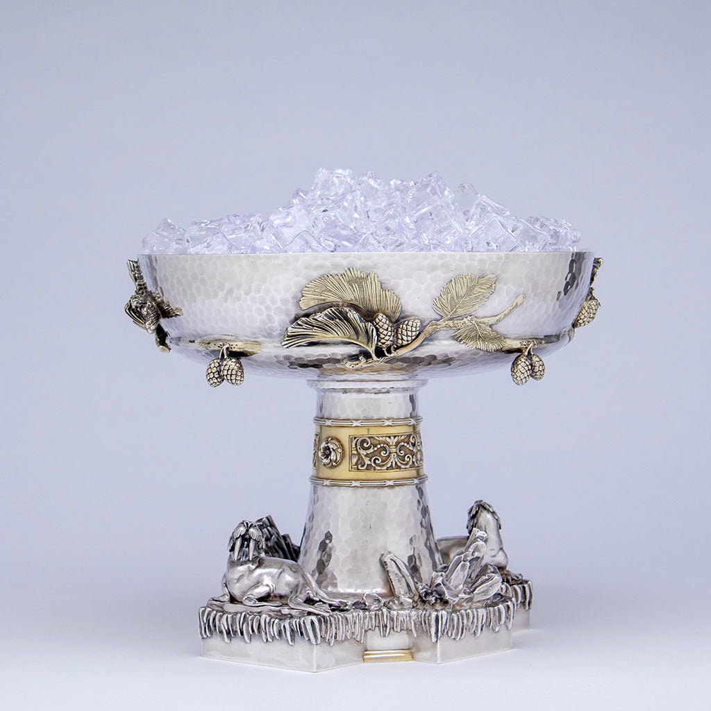 Tiffany & Co. Antique Sterling Silver Figural Ice Bowl, New York City, NY, 1877 with ice