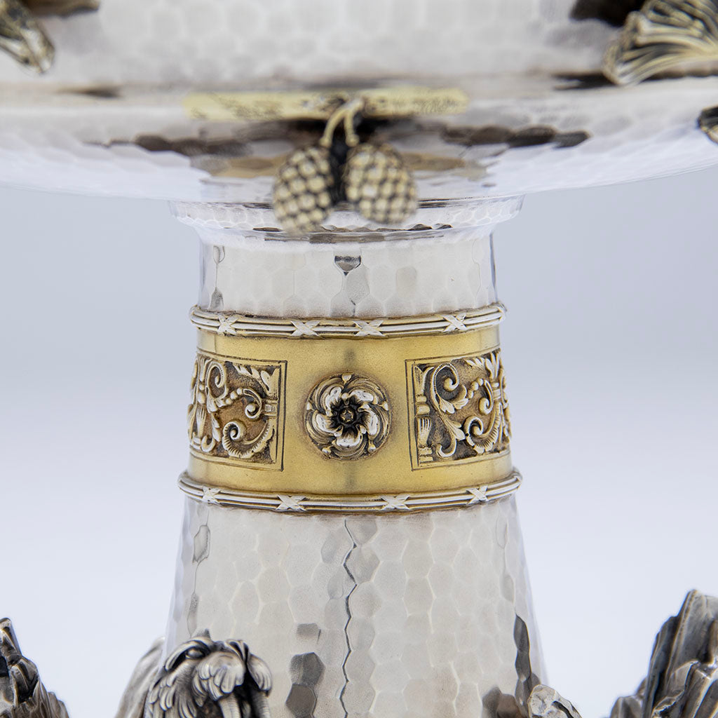 Band on Tiffany &amp; Co. Antique Sterling Silver Figural Ice Bowl, New York City, NY, 1877