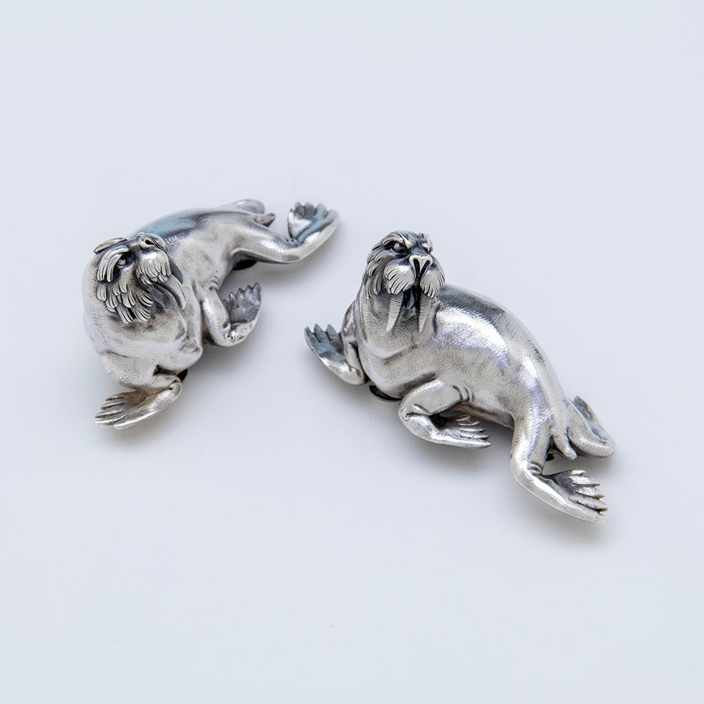 Walruses from Tiffany &amp; Co. Antique Sterling Silver Figural Ice Bowl, New York City, NY, 1877