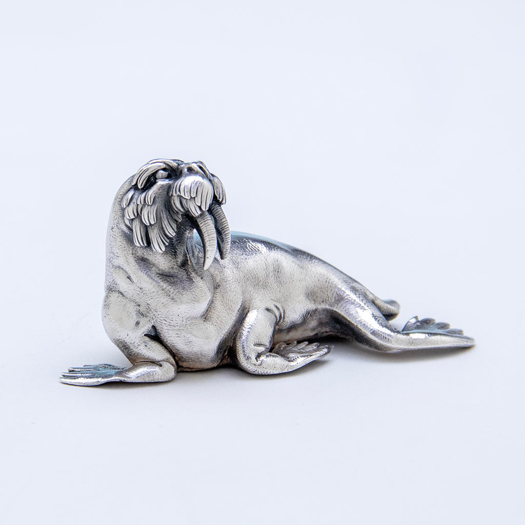 Cast of walrus from Tiffany &amp; Co. Antique Sterling Silver Figural Ice Bowl, New York City, NY, 1877
