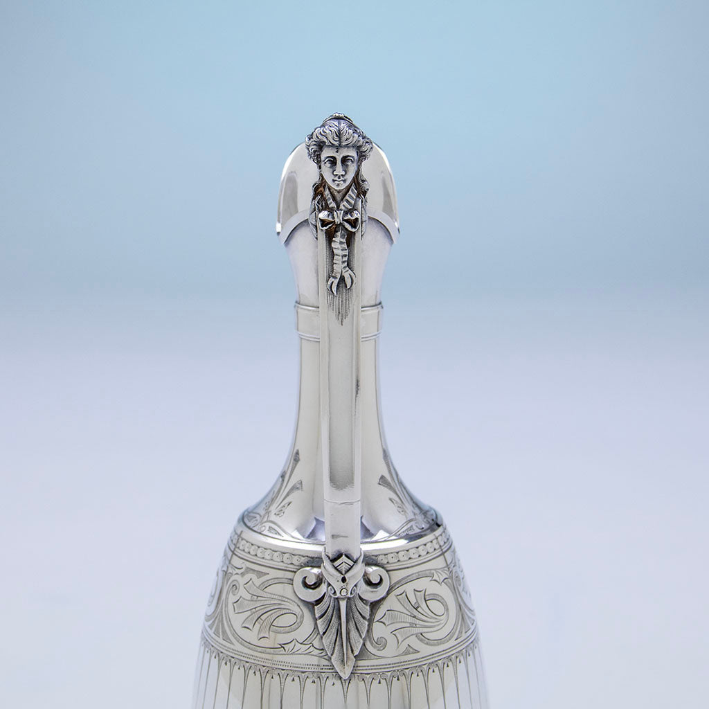 Handle to Gorham Antique Coin Silver Claret Service, Providence, RI, c. 1864