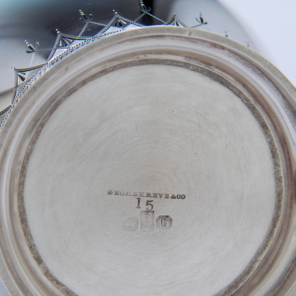 Marks on Gorham Antique Coin Silver Claret Service, Providence, RI, c. 1864