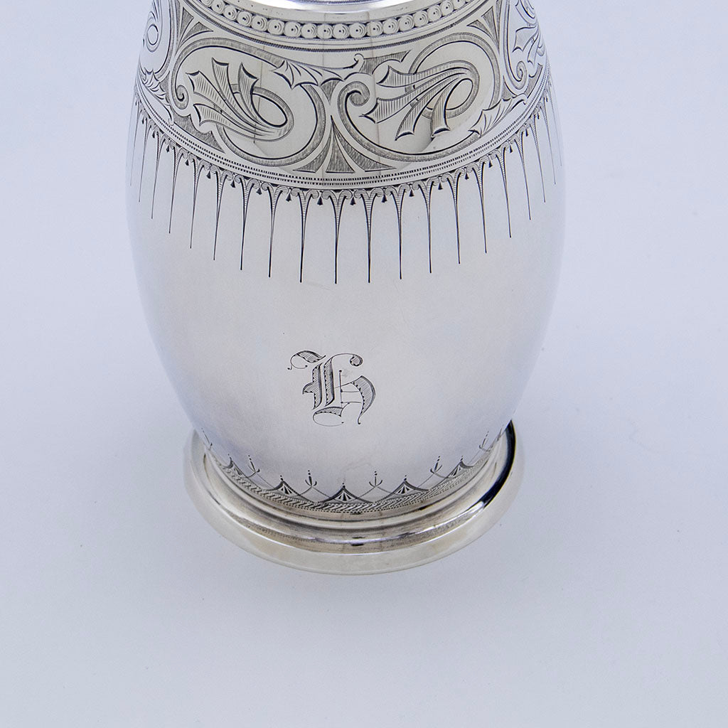 Initial on Gorham Antique Coin Silver Claret Service, Providence, RI, c. 1864