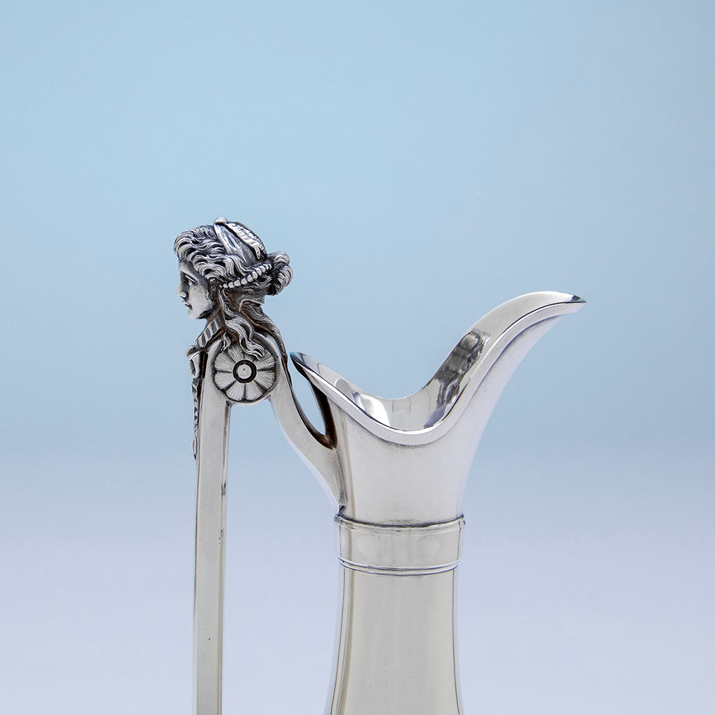 Top of Gorham Antique Coin Silver Claret Service, Providence, RI, c. 1864