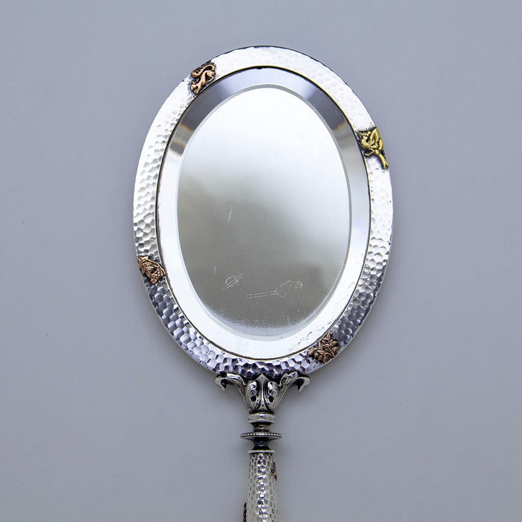 Mirror of Dominick &amp; Haff(attr) Antique Sterling(attr) Silver and Other Metals Hand Mirror, NYC, NY, c. 1880s