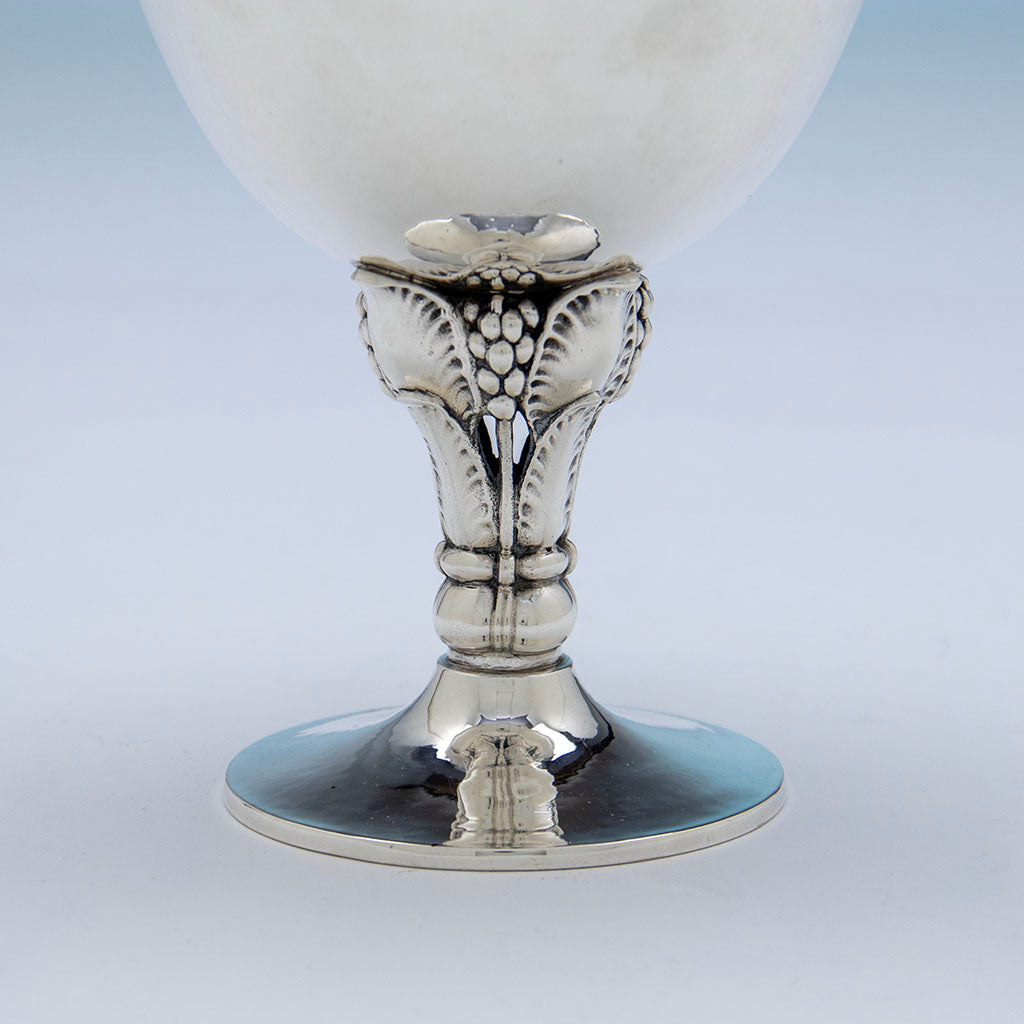 Detail of Pr. of Gorham Modern Sterling Silver Compotes, Providence, RI, c. 1930s