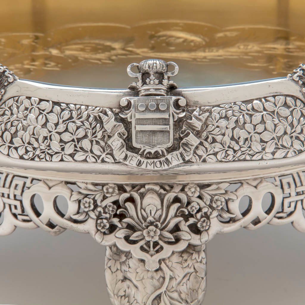 Tiffany &amp; Co. Parcel Gilt Antique Sterling Ice Cream Service from The Mackay Service, NYC, c. 1878, Exhibited at the Paris 1878 International Exposition